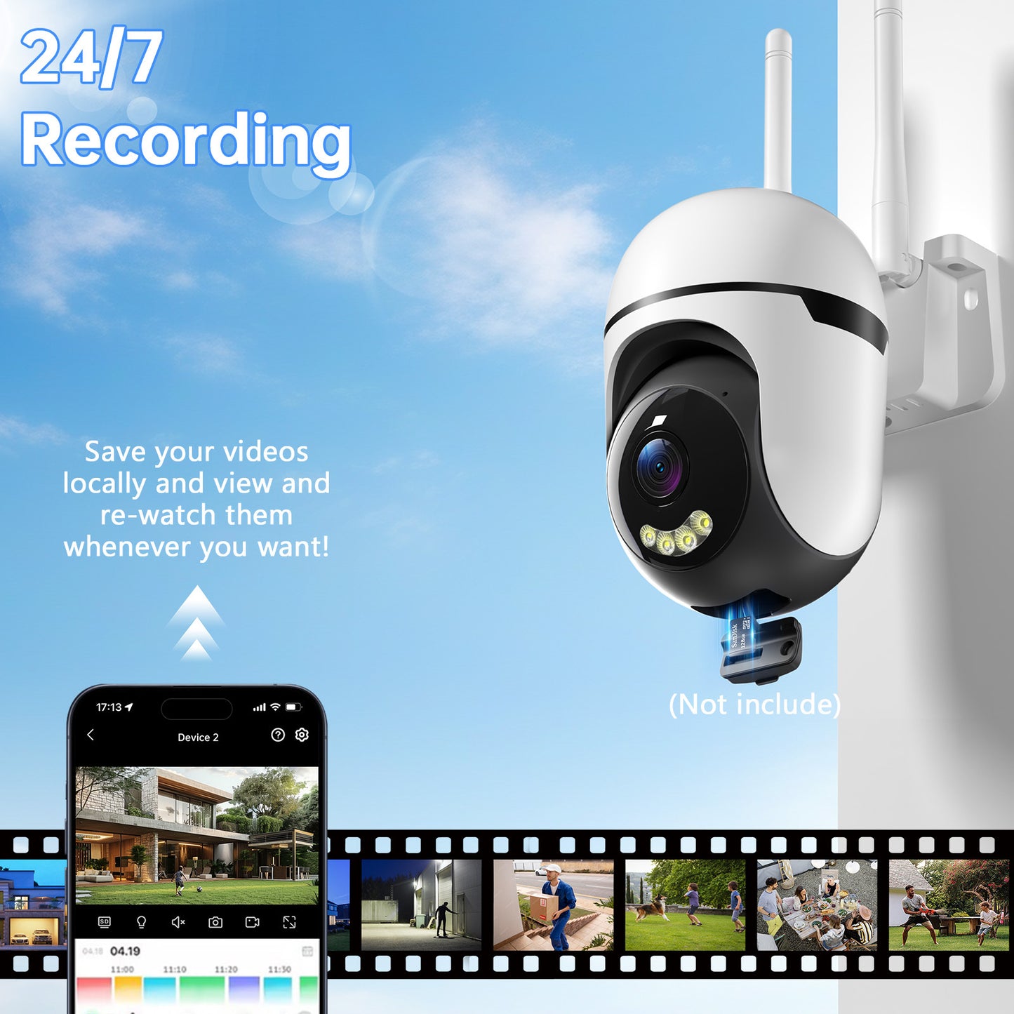 3MP PTZ Wireless Indoor Outdoor Mini Camera CCTV Network Security System Wifi Camera - DropOnline.co