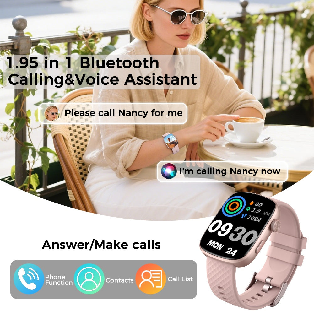 1.95-inch Smartwatch Fitness Tracker With Multiple Exercise Modes - DropOnline.co