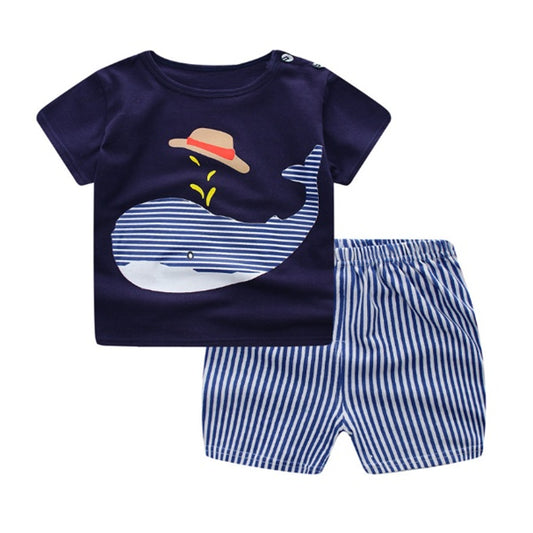Cartoon Baby Clothing Set - Summer T-Shirt & Shorts Outfit for Boys & Girls - DropOnline.co