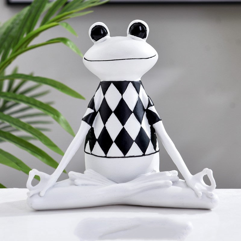 Yoga Frog Figurines Meditation Animal Ornaments Resin Statue Living Room Bedroom Interior Decor Office Home Decoration - DropOnline.co
