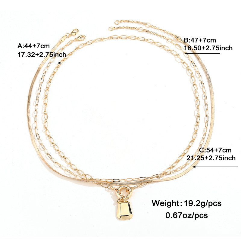 European And American Chain Like Flat Snake Twin Necklace Women's Classic Fashion - DropOnline.co