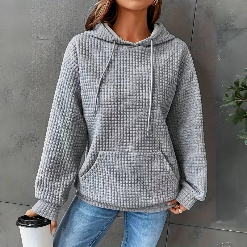 Women's Loose Hooded Long Sleeve Sweatshirt - Cozy Casual Pullover - DropOnline.co
