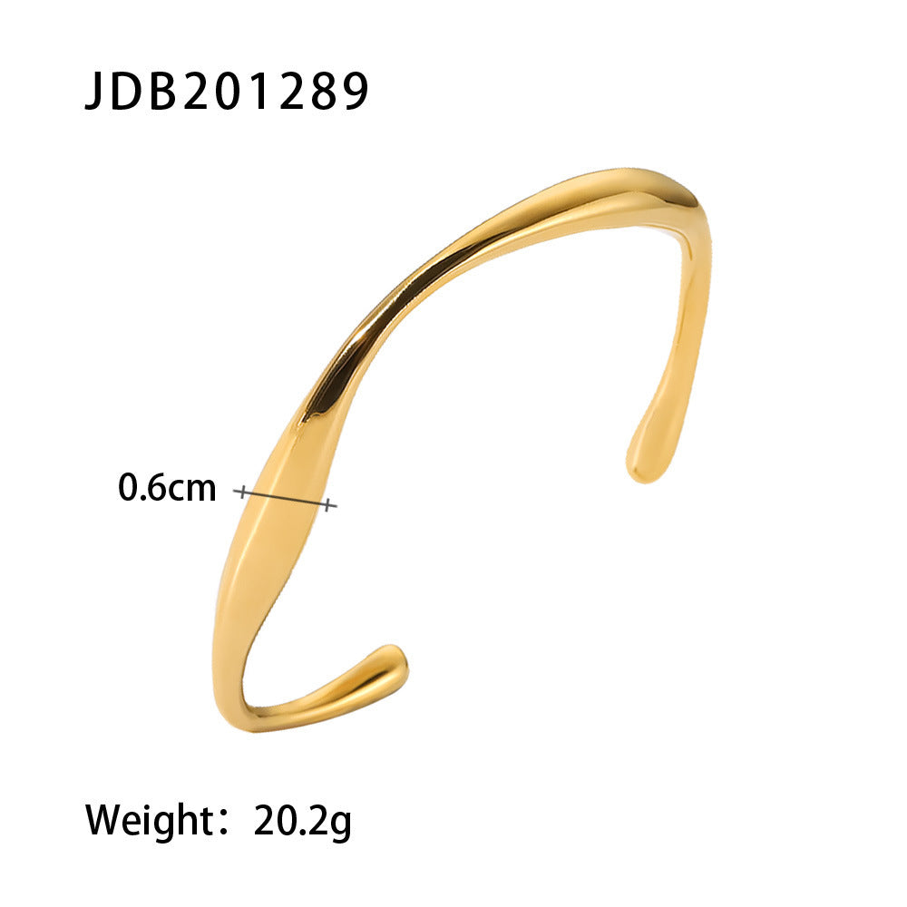 Fashionable And Versatile Gold-plated Stainless Steel Bracelets With Zirconia - DropOnline.co