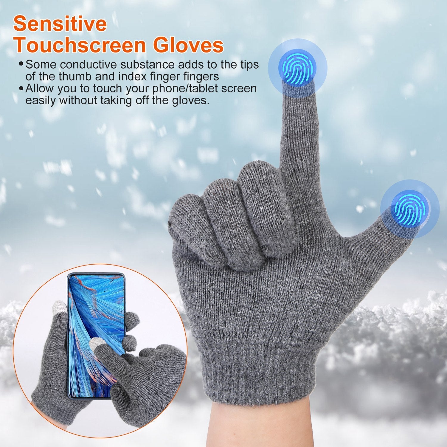 3-Piece Winter Accessories Set - Knitted Hat, Scarf & Touchscreen Gloves - DropOnline.co