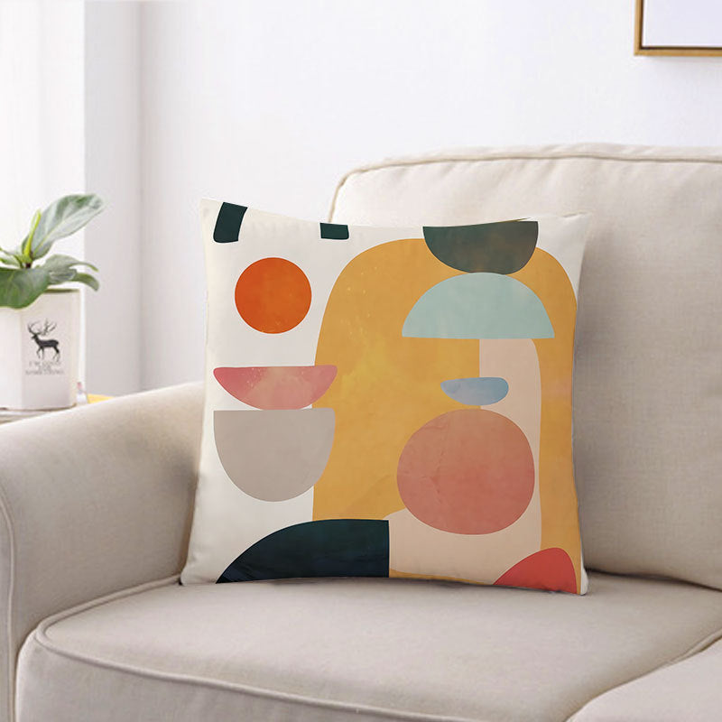 Simple Geometric Abstract Pattern Sofa Backrest Cushion Cover - DropOnline.co