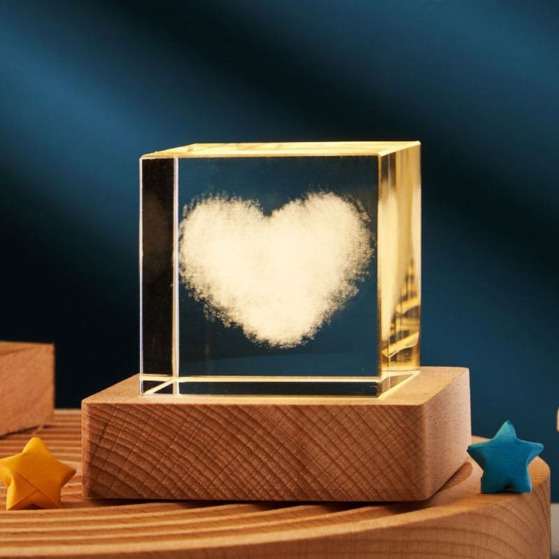 3D Transparent Crystal Cube Desktop Decoration Small Night Lamp Bedroom Home Decor For Kids Party Children Birthday Gifts - DropOnline.co