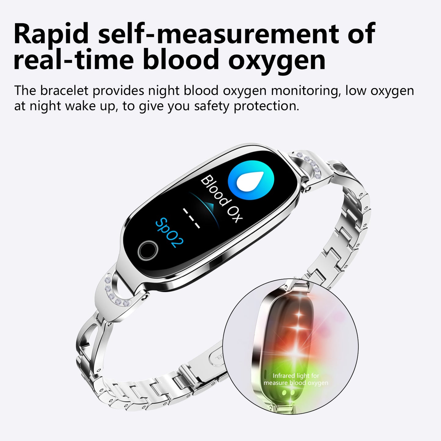 Gold Smartwatch For Women Compatible For Android& IOS,Bling Smart Bracelet With Female Menstrual Cycle Heart Rate Blood Pressure Remote Photography Waterproof Pedometer - DropOnline.co