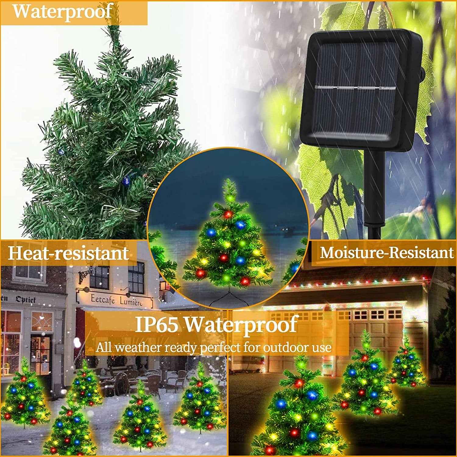 Solar Christmas Tree - 2/4/6 Pack LED Light Multicolor Pathway Decoration