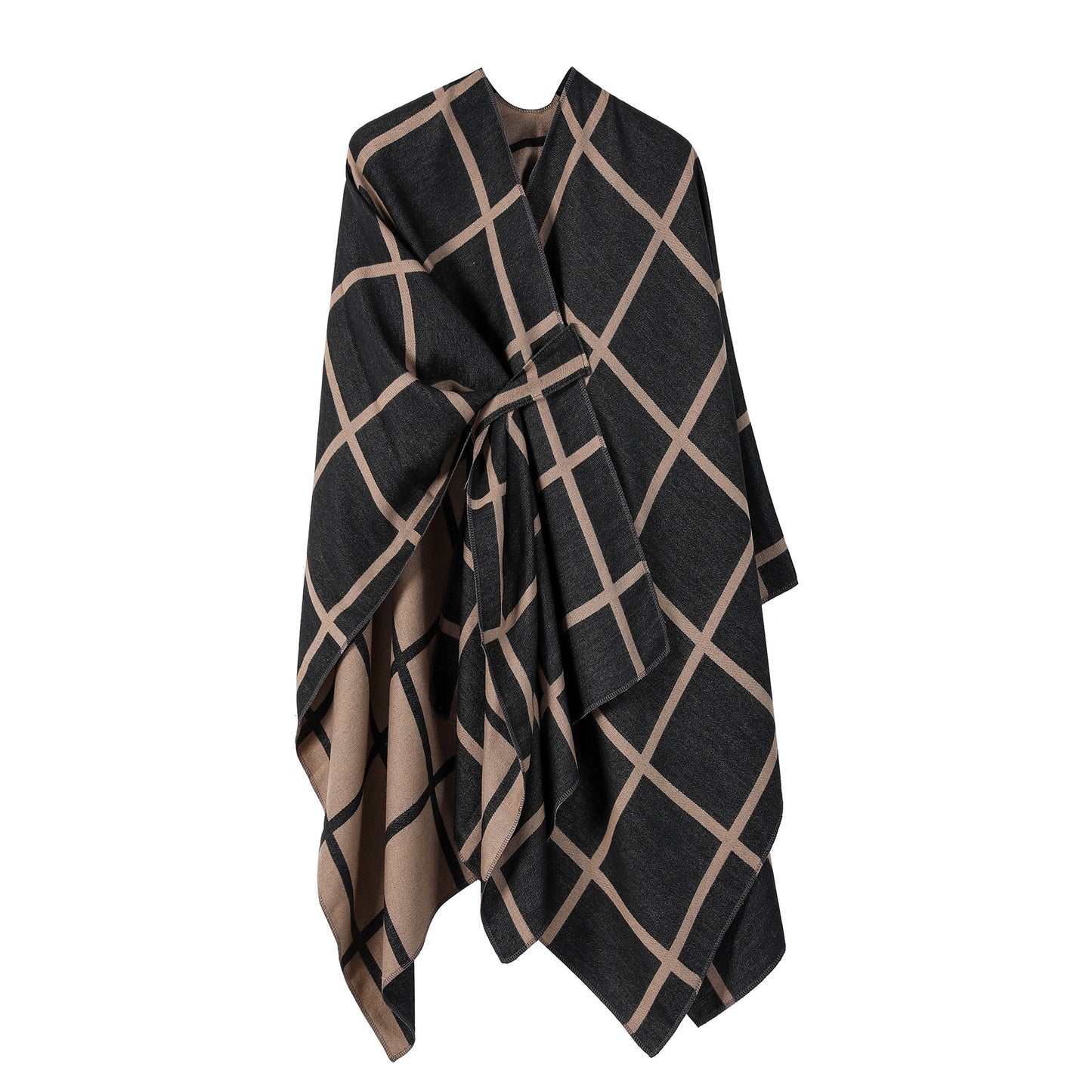 Women's Fashion Gingham Check Warm Scarf - Classic Plaid Winter Wrap - DropOnline.co