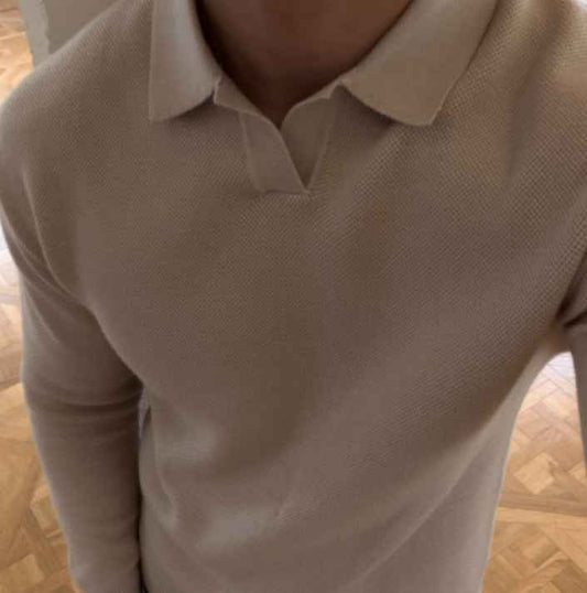 Old Money Style Knitted Sweater Men's Autumn Long Sleeve Outfit