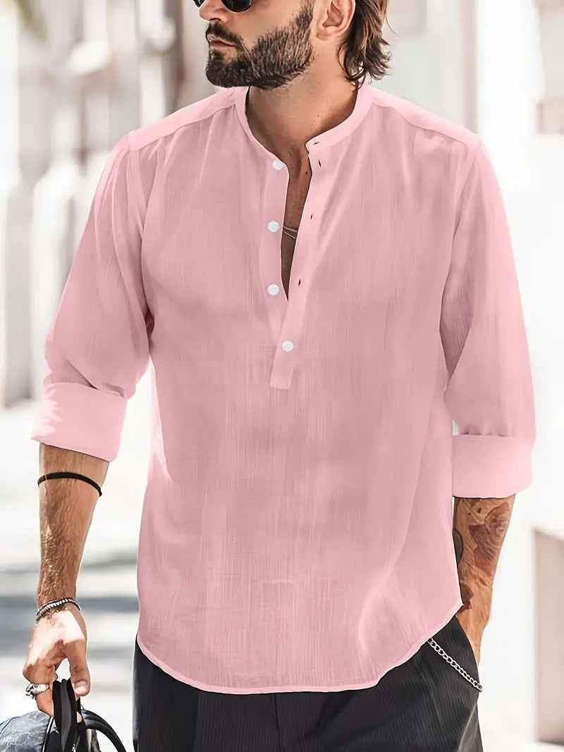 Men's Long-sleeved Breathable Button-down Shirt