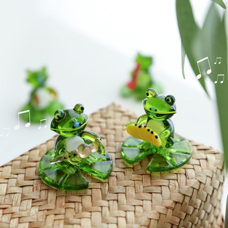 Home Decor Glass Frog Ornament Shape - DropOnline.co