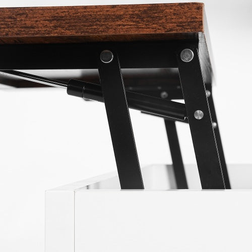 Coffee Table, Multi-functional Lifting Dining Table Coffee Table, Living Room Home Table, Modern Coffee Table 90CM, Vintage White - DropOnline.co