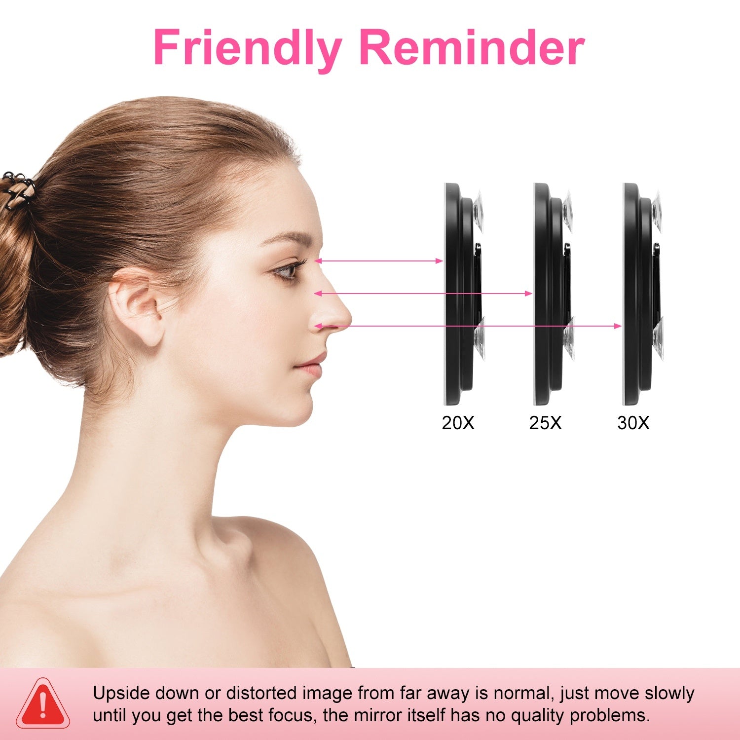 White-Black Options -- 1Pc 30X Magnifying Mirror With Light 3 Colors Dimmable Brightness Included Tweezer Scissor Travel Magnifying Makeup Mirror With Suction Cup 360 Degree Adjustable Stand - DropOnline.co