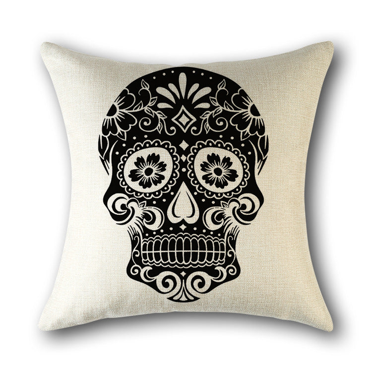 Skull Print Cushion Cotton Cover Sofa Cushion Bed Scandinavian Decorative Pillow Case - DropOnline.co