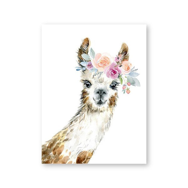 Modern Animal Alpaca Ins Print Poster - Trendy Bedroom Decor Wall Art for Contemporary Home - DropOnline.co