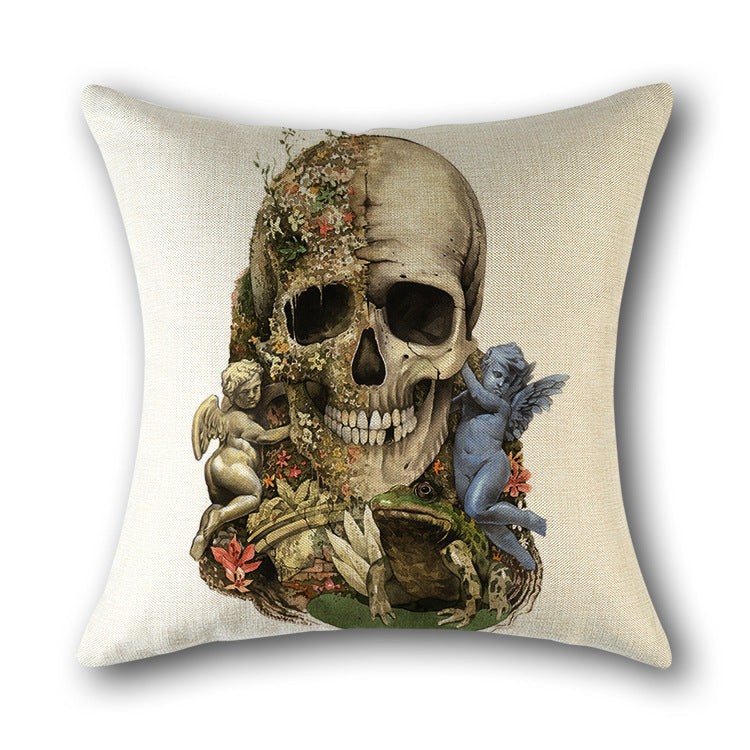 Skull Print Cushion Cotton Cover Sofa Cushion Bed Scandinavian Decorative Pillow Case - DropOnline.co