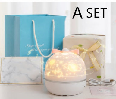 Star Moon Starry Sky Projector LED Night Light for Children Bedroom Decor Remote Control Rotating Baby Flashing Projection Lamp - DropOnline.co