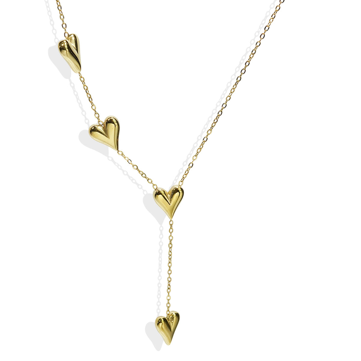Lxalry 18K Gold Plated Heart Necklace  Recycled Stainless Steel Modern Minimalist Jewelry  Hypoallergenic   Ocean-Safe Gift For Women Wife Mom  Everyday Elegance With Golden Hour Glow - DropOnline.co