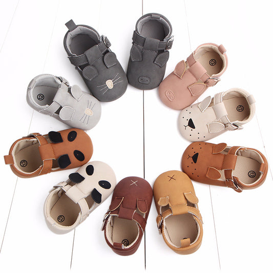 Cartoon Animal Baby Shoes - Soft Non-Slip Leather First Walking Shoes - DropOnline.co