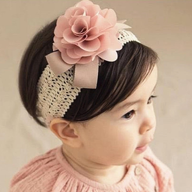 Baby Lace Flower Headband - Delicate Fabric Headband for Infant Girls - DropOnline.co