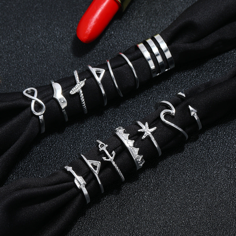 Silver Combination Ring Set - DropOnline.co