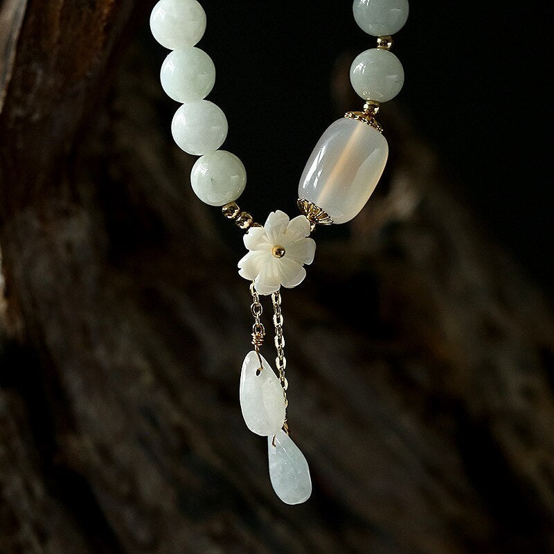 Shell flower jade water drop bracelet - DropOnline.co