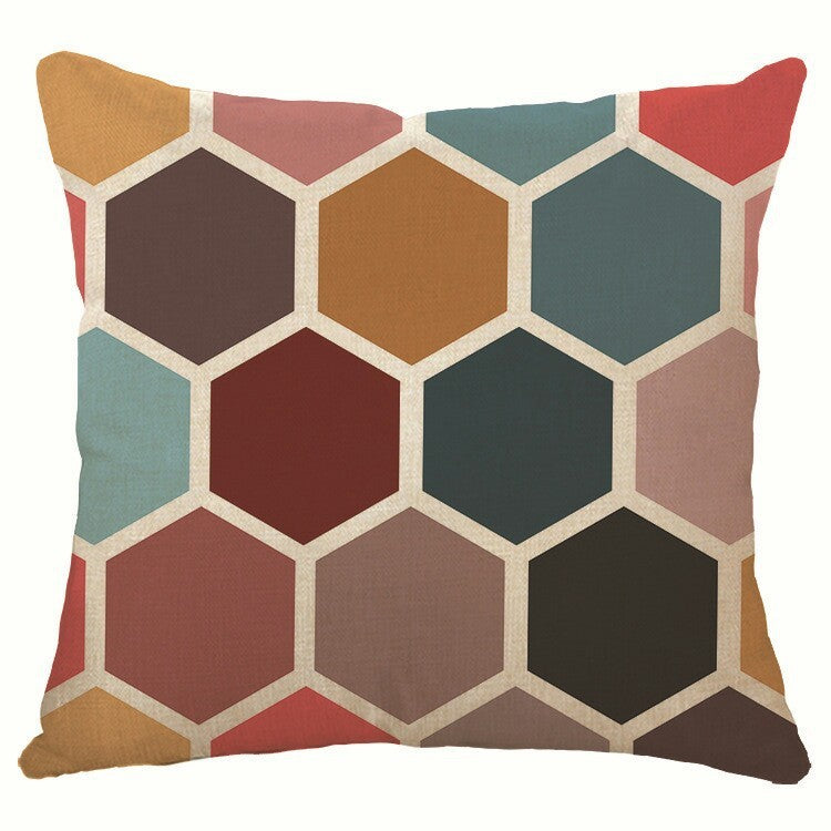 Colorful geometric pattern cushion - DropOnline.co