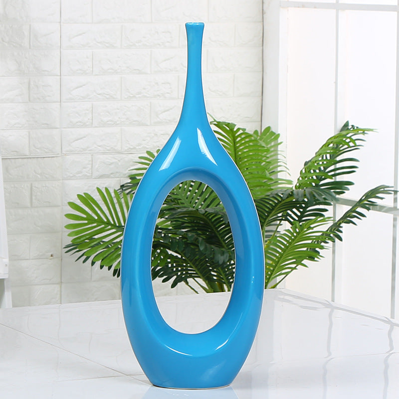 Hollow decoration ceramic vase home vase decoration - DropOnline.co