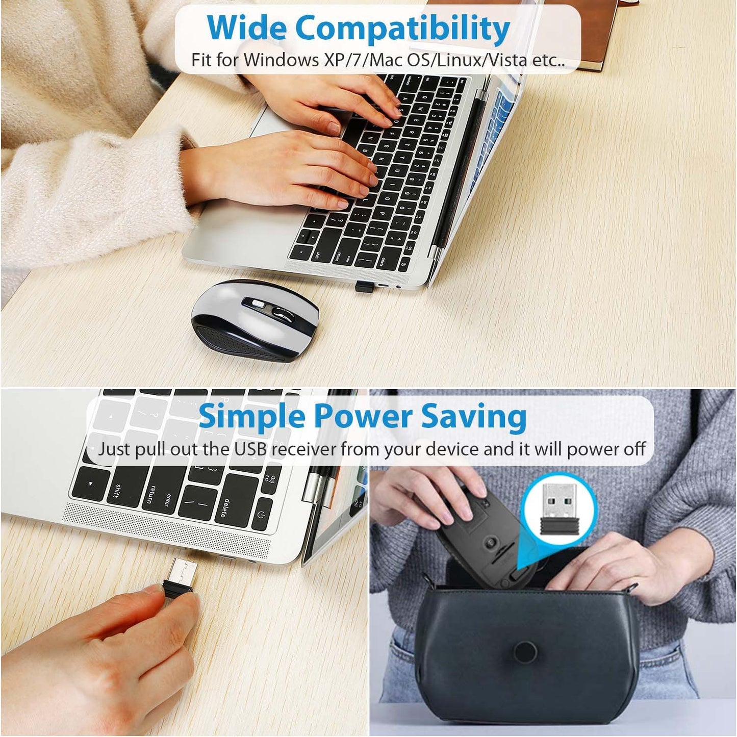 2.4G Wireless Gaming Mouse Optical Mice WIth Receiver 3 Adjustable DPI 6 Buttons For PC Laptop Computer Macbook - DropOnline.co