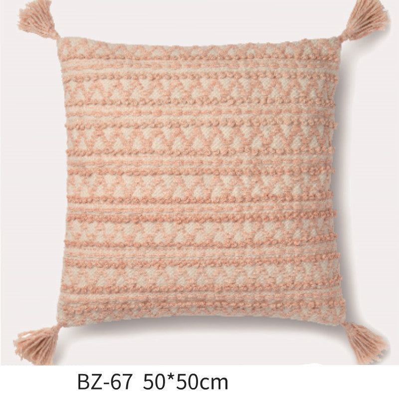 Handmade Wool Pillow Simple Modern American Country Nordic Style Imitation Leather Creative Cushion Cover - DropOnline.co