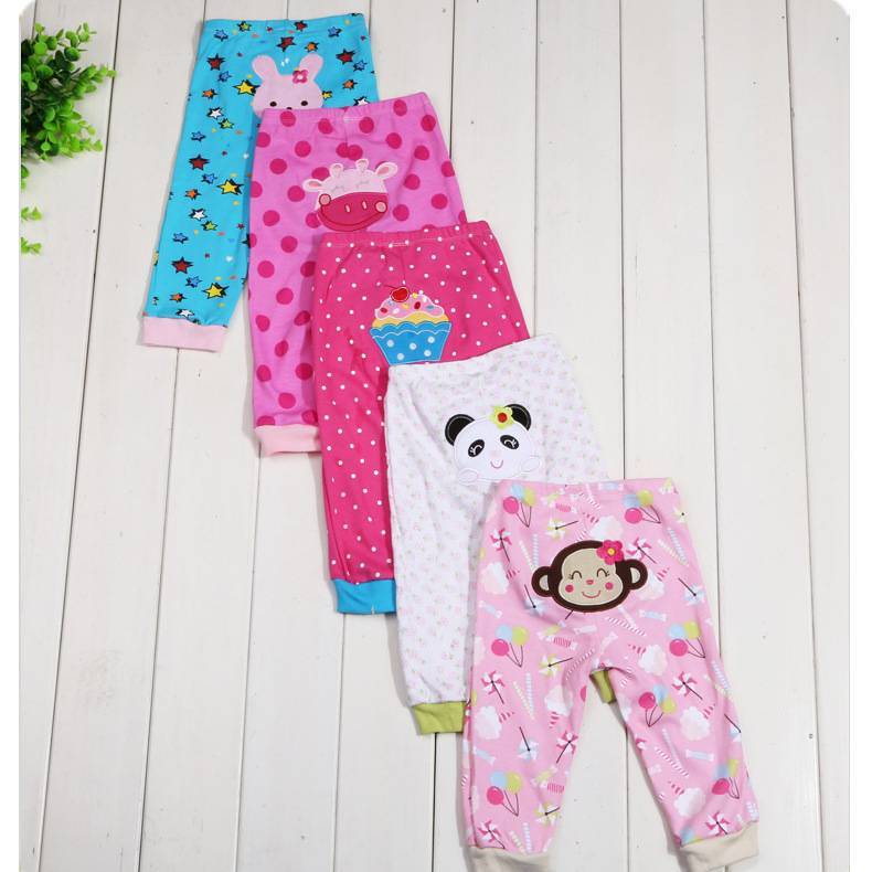 Children's Cartoon Print Leggings 5-Pack - Soft Cotton Pants for Kids - DropOnline.co