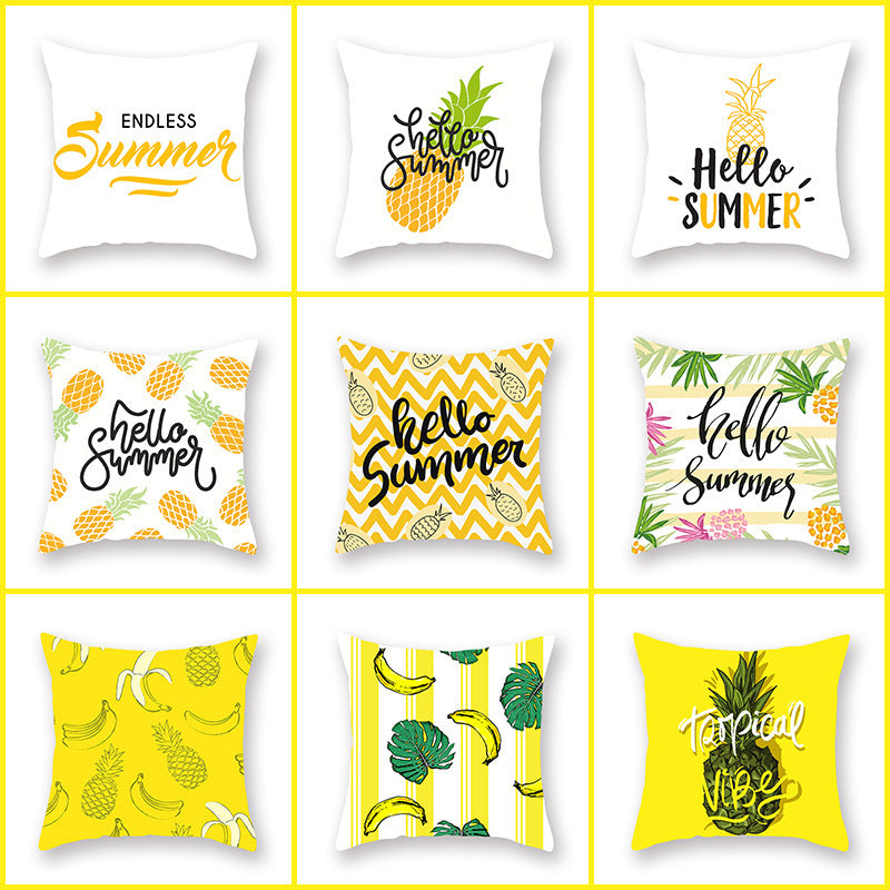 Bright Yellow Pineapple Hug Pillowcase Amazon Hot Style Home Lumbar Pillow Cushion Backrest - DropOnline.co