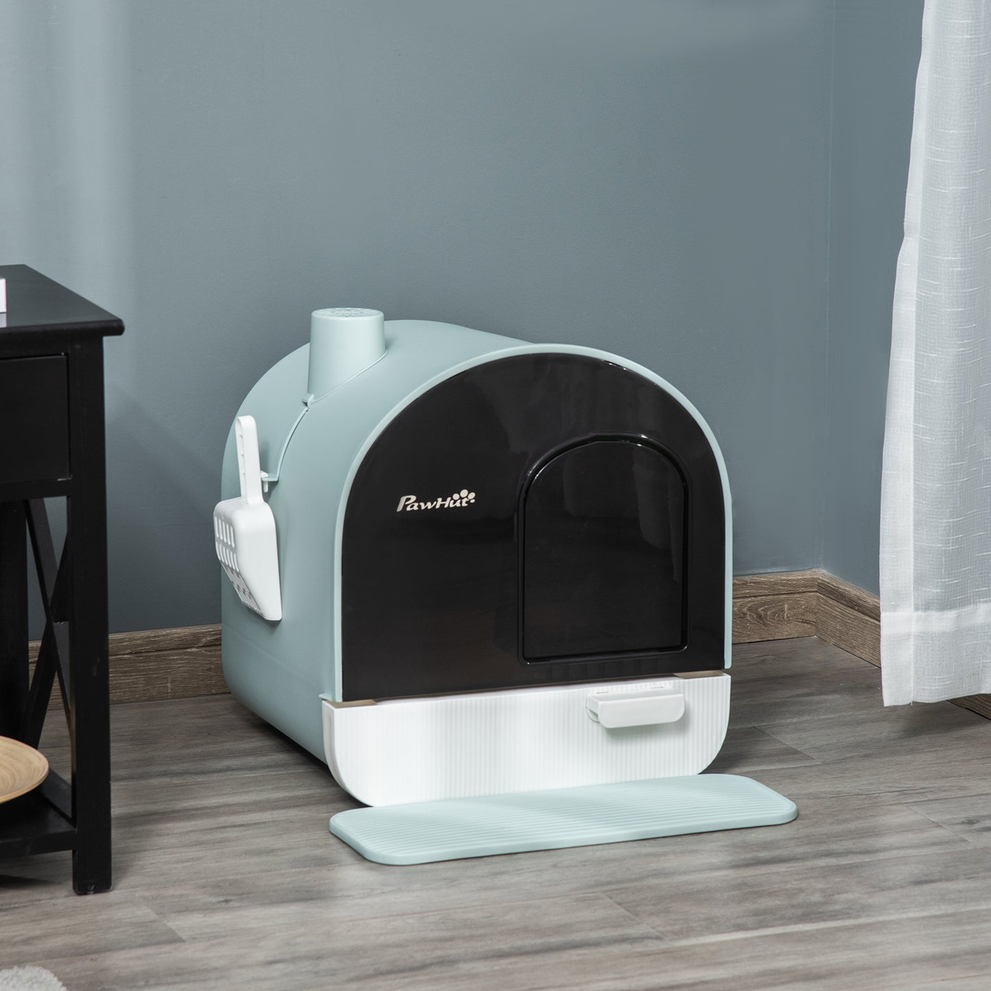 Cat Litter Box With Lid, Indoor Cat With Tray, Spoon, Strainer - DropOnline.co