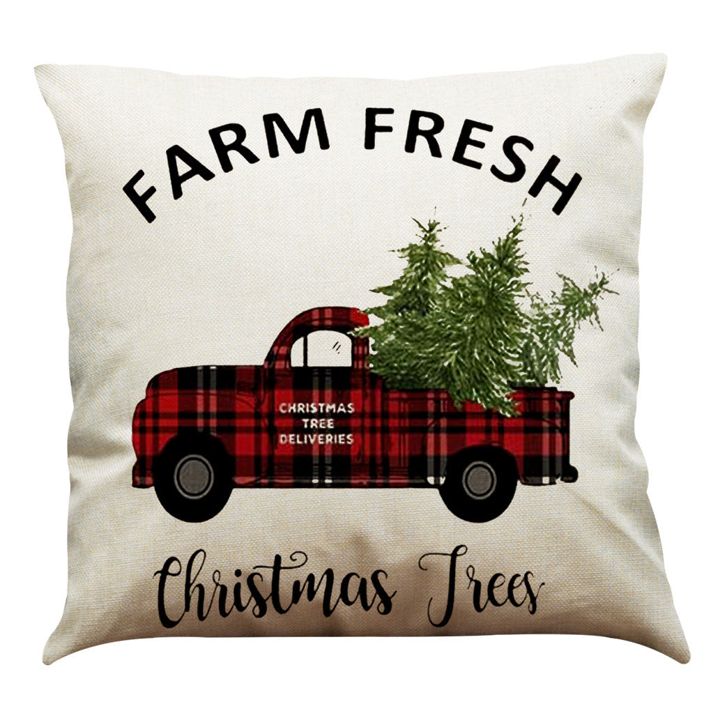 Christmas Cotton Linen Sofa Car Cushion Pillowcase - DropOnline.co