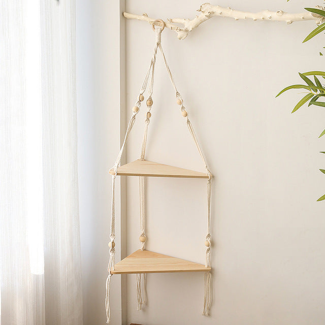Macrame Shelves For Bedroom Plant Boho Home Decor Chr - DropOnline.co