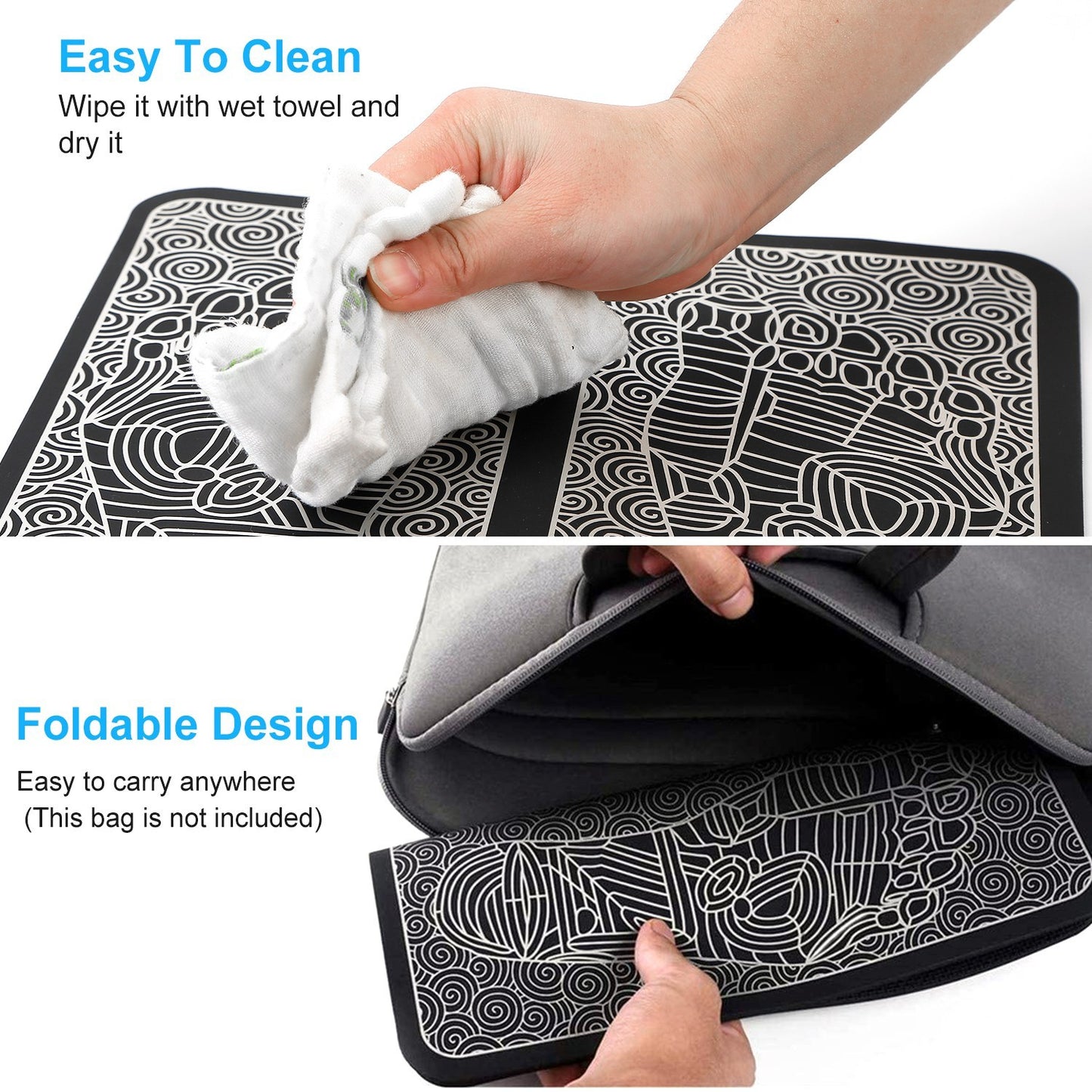 1Pc Foot Massage Pad Electric Stimulator Massager Unit Leg Reshaping Muscle Pain Relax Foldable Massage Mat With 8 Modes 19 Intensity Levels Remote Control - DropOnline.co