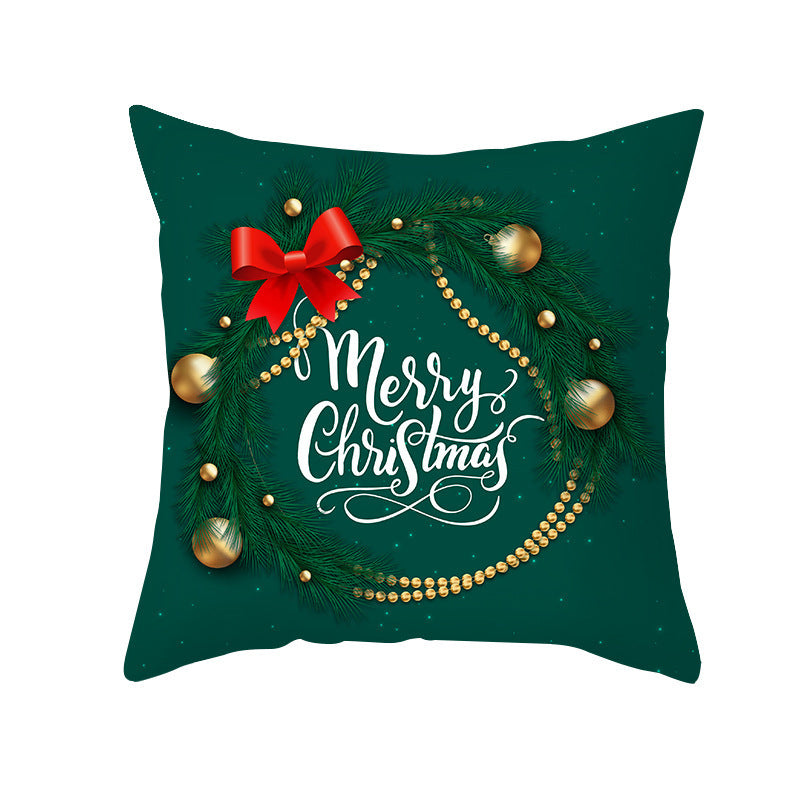 Cartoon Santa Claus Series Peach Skin Sofa Cushion Cover - Fun Christmas Holiday Decoration - DropOnline.co