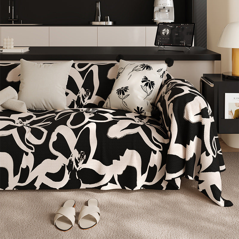 Black Stain-resistant Sofa Living Room Light Luxury Four Seasons Universal Sofa Cushion - DropOnline.co