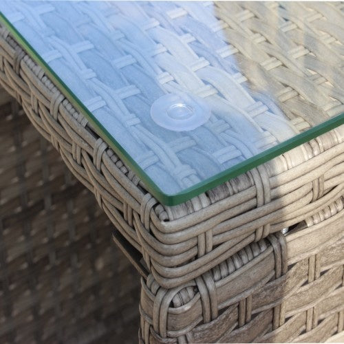Outdoor Patio Furniture 1 Coffee Table With Clear Tempered Glass - DropOnline.co