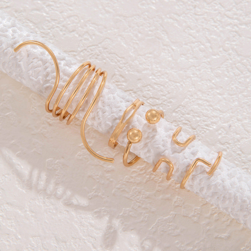 European And American Ins Cool Style Simple Retro Trendy Wave Open Ring - DropOnline.co