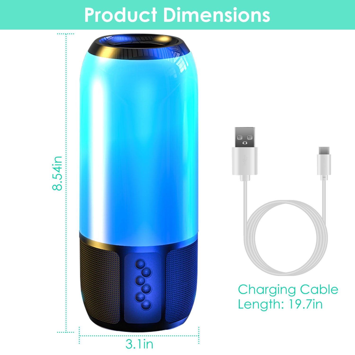 1Pc Wireless Portable Speaker Loud Stereo Speaker With 6 Color Changing Lights Radio Party TWS Speaker For Home Outdoor Travelling - DropOnline.co