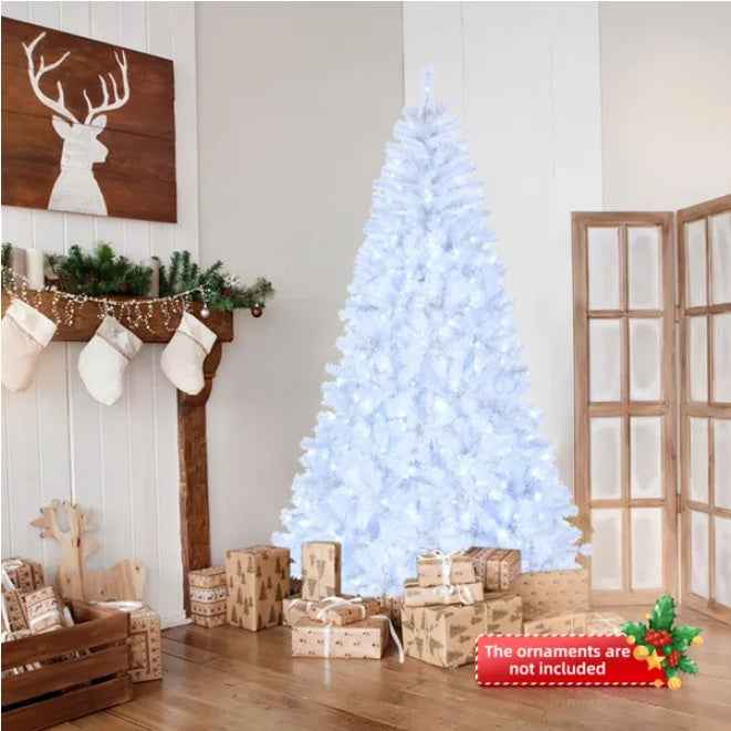 7ft White Pre-Lit Christmas Tree - 1346 Branches with 500 LED Lights & 8 Modes - DropOnline.co