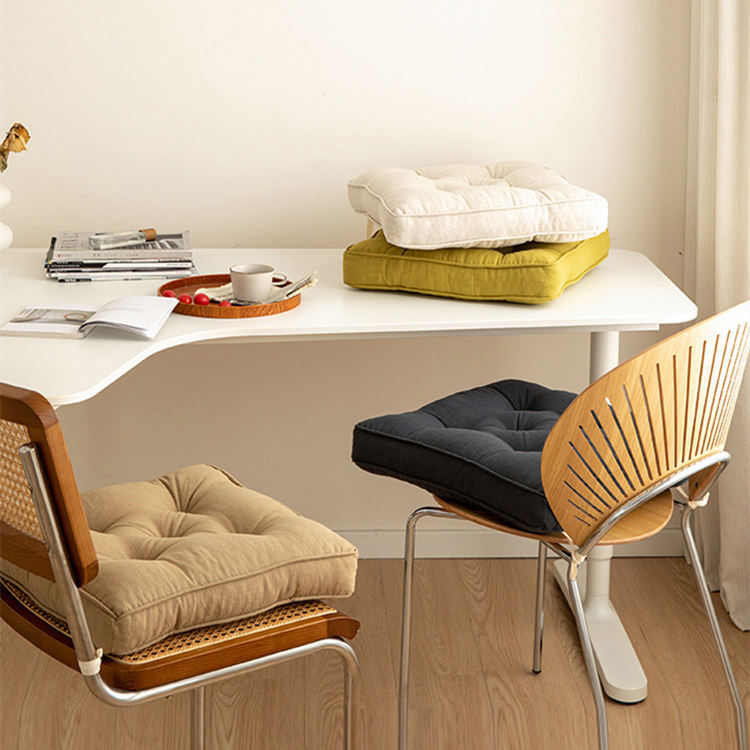Japanese Simple Cotton And Linen Cushion Thickened And Anti-skid - DropOnline.co