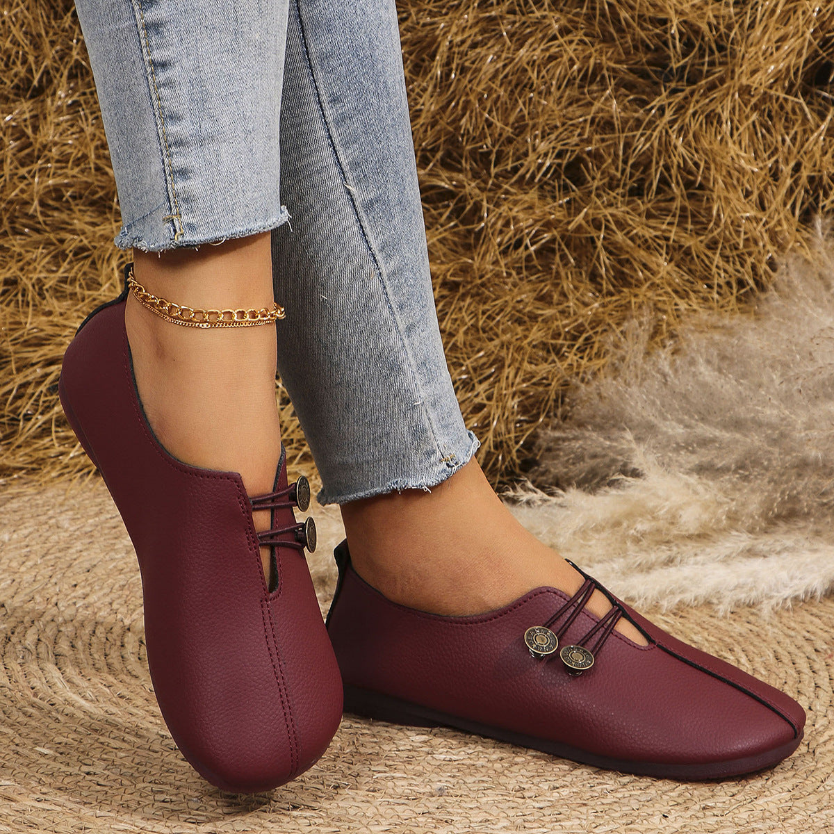 Ins Square Toe Slip-on Sandals Summer Fashion Soft Flat Shoes For Women - DropOnline.co