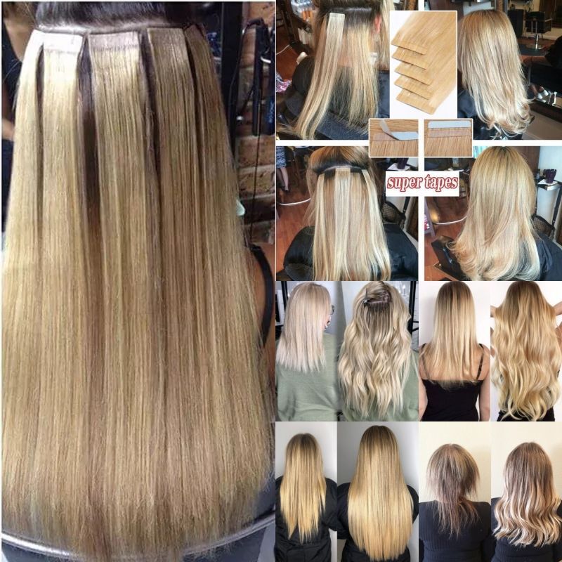 Double Pull Full Virgin Real 50g Hair Extension Long With Weft Invisible Skin Weft 20 Thick Seamless Human Hair - DropOnline.co