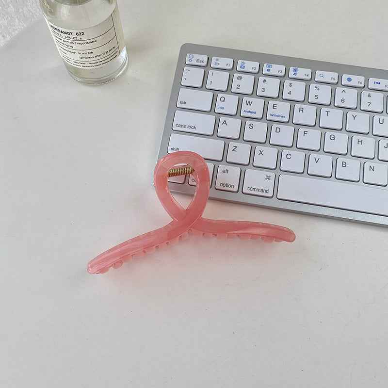 Large Jelly Color Bath Pan Hair Grabber - Minimalist Curve Design Drain Catcher