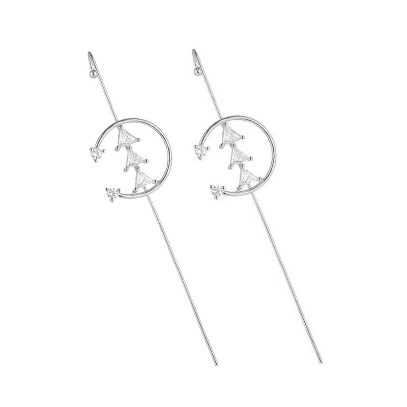 Glistening Ear Wrap Crawler Zircon Earrings Piercing Earrings Premium Earrings - DropOnline.co