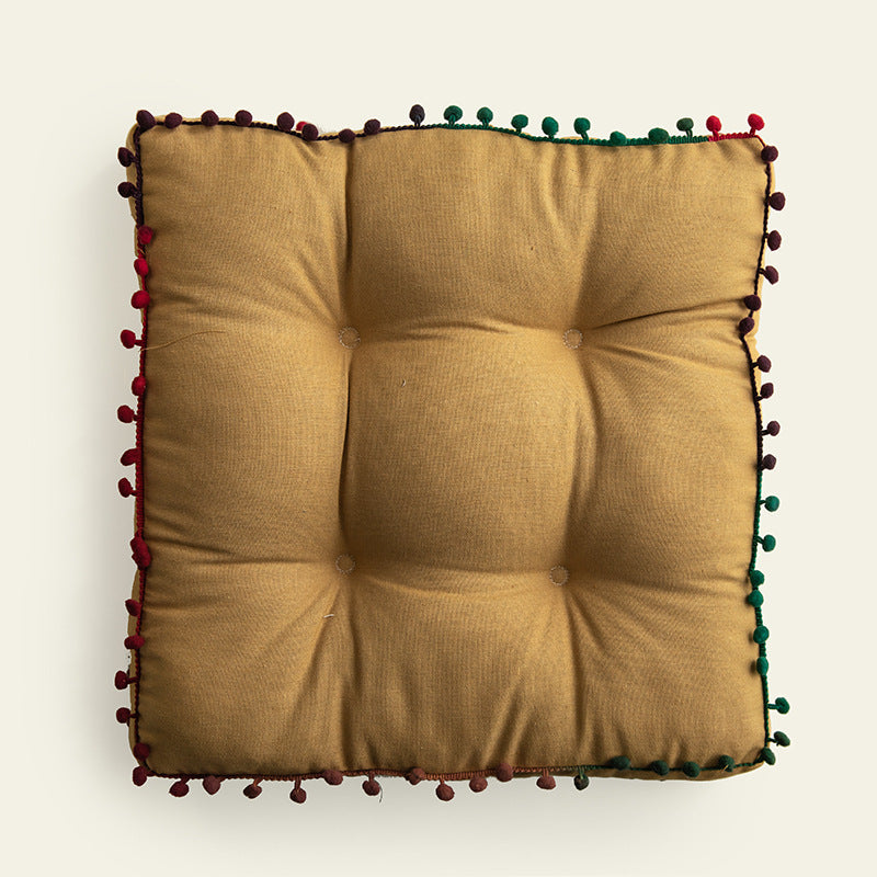 Nordic Ins Solid Color Fur Ball Thickened Cushion Home - DropOnline.co