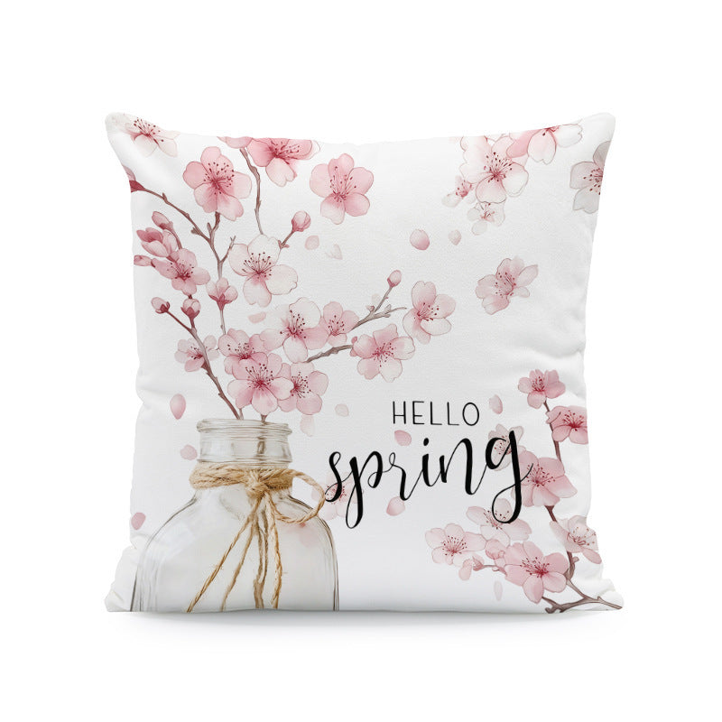 Ink-painting Plum Blossom Yellow Flower Sofa Cushion Cover Without Pillow Core - DropOnline.co